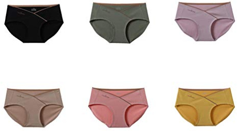 Angyu 6 Bragas Embarazadas de Cintura Baja Transpirable para Mujeres Braguitas de Maternidad Sanas Bragas Postparto, XL