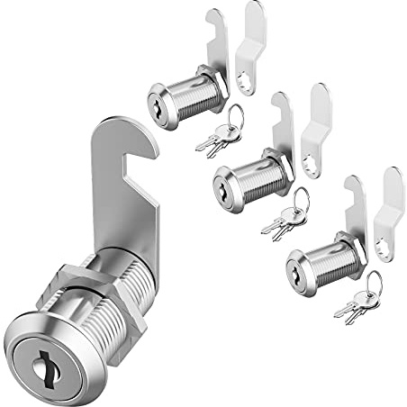 BOZXYE Premium Kabinett-Nockenschlösser, gleichschließend Cam-Lock-Set, sichere Dateien Schubladen Mailbox RV Camper Tür Werkzeugkasten, Zinklegierung (3 Pack 1-1/8 Inch)