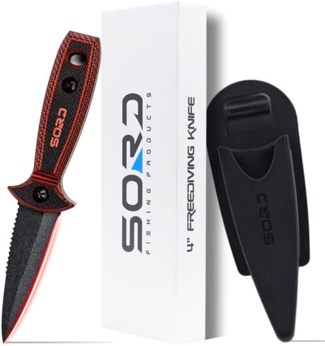 SORD Dive Knife - Scuba Diving Knife with Sheath for Spearfishing, Snorkeling, and Free Diving - Tactical Gear & Knives for Men - Full Tang Blade | G10 Handle | Superior Corrosion Resistance