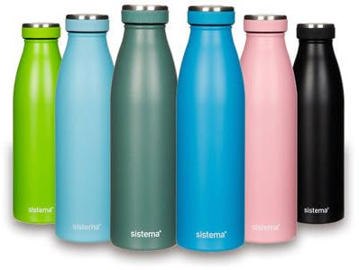 Sistem Hasvi Stainless Steel Water Bottles, 500ml, Multiple Colours, 1 Pack