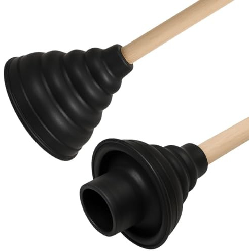 GTSE Heavy Duty Sink & Drain Plunger, 45cm Long, Extra Reach, Bell Shaped Superior Suction, Versatile Tool for Bathroom, Kitchen, Shower, Bath, Toilet, Sink