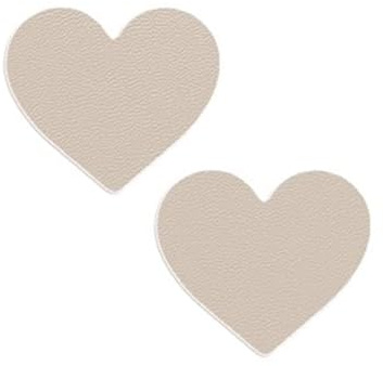 ZNQNDSR Pelle Adesiva per Riparazioni Toppe di Riparazione in Pelle A Forma di Cuore, Tagliabili, Autoadesive, con Texture Litchi, per Divani, Sedili Auto E Giacche(off-White)