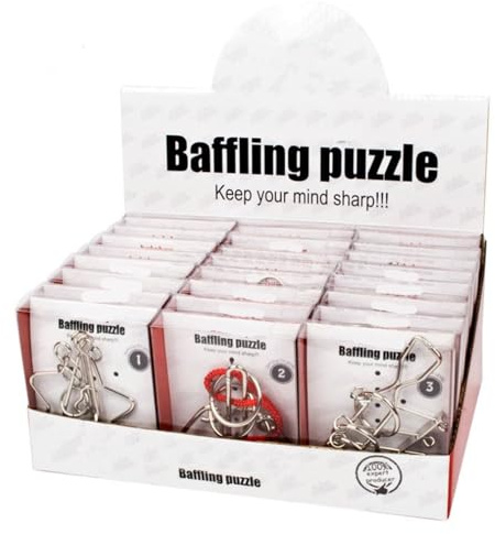 Jeu de Casse-Tête en Fil Métallique, 24 Pièces Test QI pour Adultes et Enfants, Jeux de Logique Challengeant, Cadeau Éducatif pour Fêtes, Salle de Classe, Étrennes