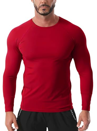 Rane Sports Felpe a Maniche Lunghe da Uomo, Biancheria Intima Funzionale di Base, Magliette da Corsa a Maniche Lunghe, Top Funzionali, Abbigliamento a Compressione per Il Jogging