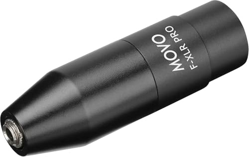 Movo FXLR-PRO 3.5mm (TRS) Mini-Jack Female Microphone Adapter to 3-pin XLR Male Connector with Integrated Phantom Power Converter