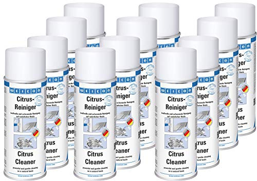 Citrus-rengöringsmedel 12-pack | 400 ml spray | universalrengöringsmedel | universalrengöringsmedel | Avlägsnar fett, olja, smörjmedel, självhäftande rester och mycket mer. från metall, glas, fönster, keramik, plast etc.