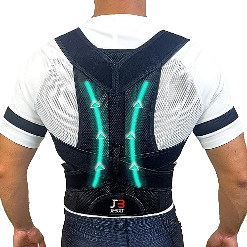 JEBOLT Corrector de Postura para Hombre y Mujer con Faja Lumbar - Soporte para Espalda Recta con Exoesqueleto para el Alivio del Dolor (M)