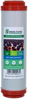 NAJDER 5 pezzi da 10 pollici cartuccia del filtro dell'acqua anti-ferro, cartuccia del filtro di rimozione del ferro per alloggiamenti del filtro, confezione da 5 cartucce