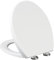 ZAGH Toilettendeckel - WC Sitz mit Absenkautomatik - V-Form Weiß Klodeckel - Toilettensitz mit Quick-Release-Funktion - Verstellbaren Scharnieren - Einfache Reinigung - Harnstoff-Formaldehyd,01B