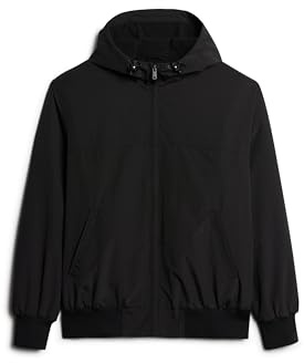 Superdry Herren Surplus Bomberjacke mit Kapuze aus Nylon Tiefschwarz L