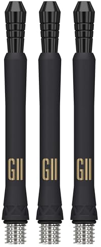 Target Darts Phil Taylor Gen 11 Power 9-Five Shafts, Raw Power Titanium Dart Shafts Pack of 3 | Phil Taylor G11 Black Shaft Set, Professional Dart Accessories – Medium Length