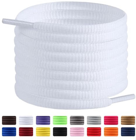 Dafannis Lacets ovales pour chaussures de sport, 2 paires de lacets demi-ronds pour baskets, chaussures de course, chaussures de basket et baskets