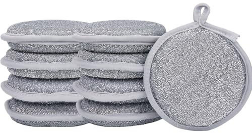 GORGECRAFT 8 pz 11cm Stracci per Lavare I Piatti in Filo Metallico per Strofinacci Bagnati e Asciutti AntiGraffio Stoviglie Multifunzionali per La Pulizia Strofinacci per Lavare I Piatti Spugne