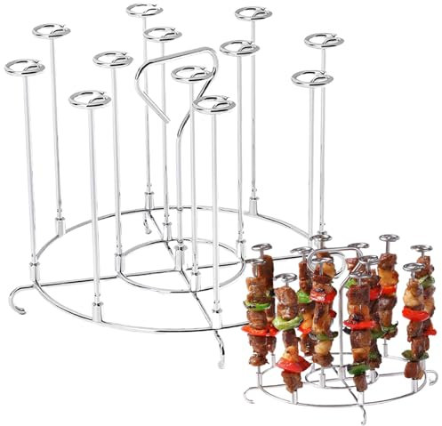 Barbecue Skewers Shawarma Skewer Stand 304 Stainless Steel Vertical Air Fryer Skewer Holder 7.2x5.1 Inch Barbecue Skewers for Home 6qt Kabobs Pot Supplies