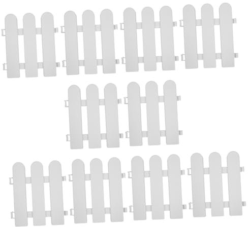 HANABASS 10 Pezzi Recinzione Del Giardino Del Cortile Recinzione Verde Bordo Del Bordo Dell'aiuola Decorazioni Di Recinzione Trellis Da Giardino Recinto Per Cani Staccionata Bianca Plastica