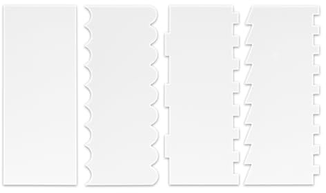 4 PcsCake Smoother Scraper Set, Acrylic Cake Scraper Buttercream Smoother Tools, Cake Edge Scrapers, Double Sided Smoothing Spatula for Cakes Pastry Dough Fondant Cream Decorating Combs