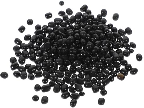 SHINEOFI Grava de Vidrio Negra para Acuarios Decoración Elegante y Versátil para Peceras Bonsáis y Jarrones Piedras Lisas y Fáciles de Limpiar Jin