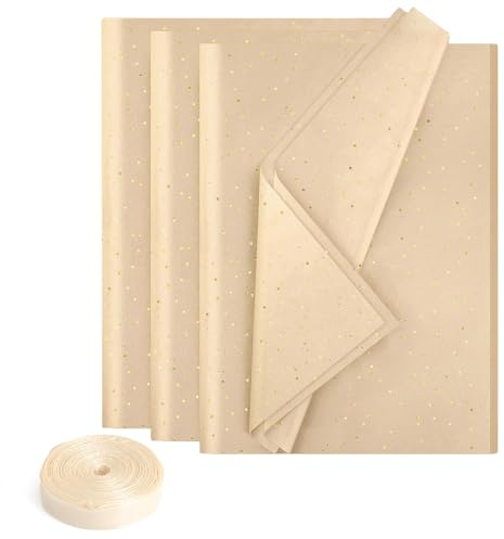 ZRUEWOT 30 fogli di carta velina, materiale da imballaggio con un rotolo di nastro di raso, 50 x 70 cm, carta glitterata, carta da regalo di compleanno, adatto per mazzi di fiori, confezioni regalo