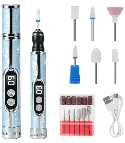 Electric Nail File for Thick Toe Nails, 5 Speeds Set with 18 Grinding Heads