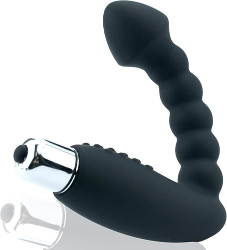 FOPS Vibrador prostático negro de silicona – Vibrador anal con fuerte estimulación prostática para hombres 10 cm de profundidad de penetración | Tapón anal Prostata A11-9