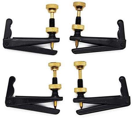 4 Tendeurs Violoncelle (4/4) Soundman® - Accordeurs Cello Fine Tuners - Design traditionnel (noir, vis doré) - 4 pièces