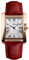 FeiWen Fashion Damenuhr Luxuriös Golden Eckig Edelstahl Wählscheiben mit Rot Leder Band Casual Elegant Analog Quarz Business Armbanduhren