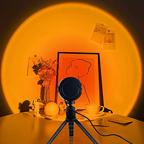 TSLBW Lampe Coucher De Soleil, Sunset Aura Projection Lamp, Luminosité RéGlable Romantique LED Light Rainbow Lampe, pour Anniversaire FêTe Salon Chambre