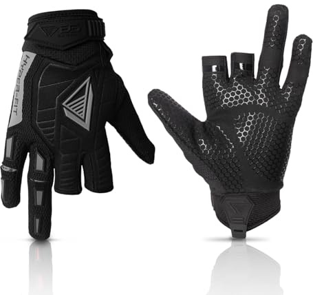 Glove Station Hyper-Fit Tactical Shooting & Work Gloves - Gray, Medium - 2 Fingerless Design Paintball & Airsoft Gear for Men with Outstanding Grip for Combat, Hunting, Shooting, & Work