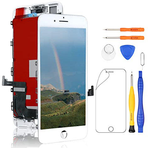 Yodoit for iPhone 7 Plus Screen Replacement White, 5.5 LCD Display and Touch Digitizer Glass Assembly with Complete Tool Kit and Screen Protector