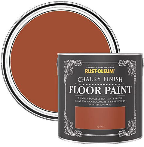 Rust-Oleum Orange Scratch-Resistant Floor Paint in Matt Finish - Tiger Tea 2.5L