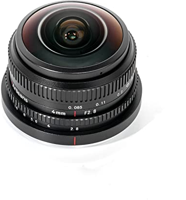 7artisans 4mm F2.8 Lente Ojo de pez Circular, ángulo de visión Ultra Amplio de 225°, Compatible con cámaras de Montaje M4/3 EPL2 EPL7 EPL9 E-M1 E-M5 E-M10 E-Pen-P G1 G2 G3 GX7 GX8 GM5 GM10 GH3 GH5