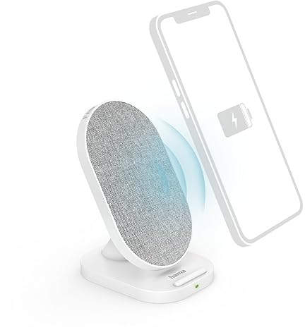 Hama Wireless Charger, induktive Ladestation, 10W (Qi Ladestation,fürs Handy, Schnellladegerät, Fast Charge, kabellos Laden, Induktions Ladegerät) weiß