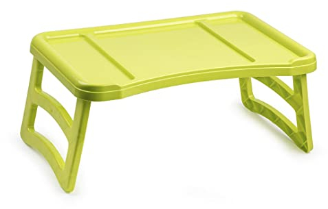 Vassoio da letto in Plastica Tavolino Porta colazione con gambe richiudibili Vassoio da letto o divano (Verde)