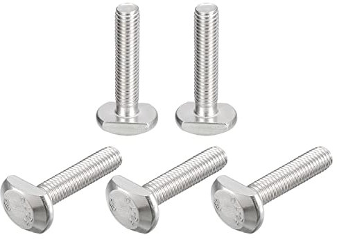 QUARKZMAN T-Ranura Perno, 5 uds M10x45 mm T Ranura Inserción Perno Deslizantes Pernos 304 Inoxidable Acero Acero T Forma Tornillos para T Carril