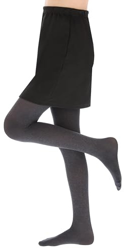 OVISSA Ballet Tights for Girls - School Uniform Dancing Sport Tights, Strong Footed Soft Microfibre, 50 DEN, 7-8 Years, Graphite