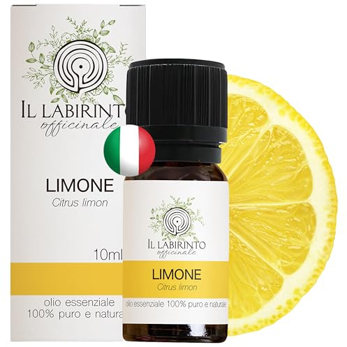 Olio Essenziale Limone alimentare puro Italiano Il Labirinto Officinale - Oli Essenziali Naturali - Olio essenziale per Diffusori e Umidificatori, Aromaterapia - 10ml