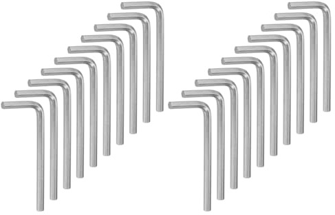 QUARKZMAN 20 Piezas de Llave Hexagonal de 6 mm, Llave Hexagonal en Forma de L de Acero Cromado Vanadio para Reparaciones en el Hogar, Tono Plateado