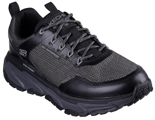 Skechers D'lux Journey Defender Stitch - Scarpe da Trekking da Uomo, Finiture in Tessuto Sintetico Nero, 42 EU