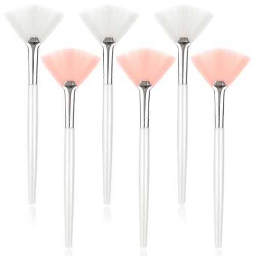 6 Pcs Face Mask Brush Soft Fan Brushes for Facials, Makeup Brush Applicator Cosmetic Tools for Girls Ladies Applying Mask Mud Cream Makeup