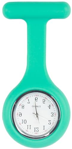 Smomend Schwesternuhr mit Clip, Krankenschwester Quarzuhr in Silikonhülle, Präzises Zeitmessgerät mit Leuchtpunkten, Desinfektionsfreundlich, Tragbar und Wasserabweisend