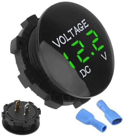 Voltmètre automatique - Testeur de batterie de voiture | Voltage de tension de batterie Voltmètre LED étanche 12V | Moniteur de batterie avec écran de tension numérique automobile, Motoci