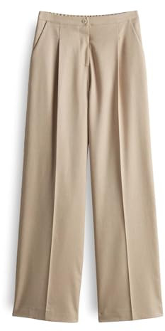 OPUS Damen City Pants | Wide Leg Pants Maiga French mit Leinen Soft Oat, 38