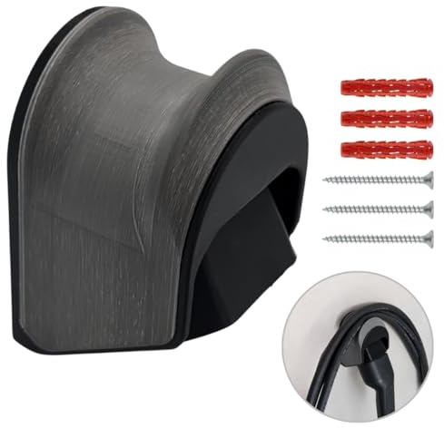 3disto Wandhalterung für Typ 2 Stecker und Ladekabel mit Schwenkmechanismus (Kabelbinder oder Schrauben) | Made in Germany | passend für alle Typ 2 Stecker | in 3 Farben (grau mit Schrauben/Dübel)
