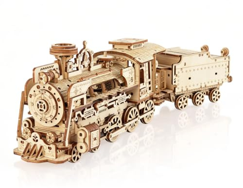 Cuteefun 3D Wooden Puzzle Train Model, [268 Pcs] - Steam Train