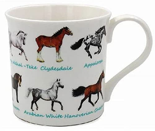 The Leonardo Collection lesser and pavey LP92880 Tasse en céramique Motif chevaux Noir 12 x 8 x 9 cm