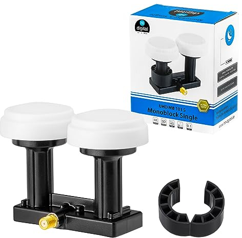 Single Monoblock LNB HB-DIGITAL set 0,1 dB Opticum LNC 1 deltagare direkt 2 Sat Full HD TV 3D Ultra HD 4K, Single Monoblock, Weiß