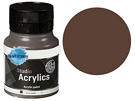 PAINT IT EASY NEU Studio Acrylfarbe, Akademie Qualität, 500 ml, Umbra gebrannt