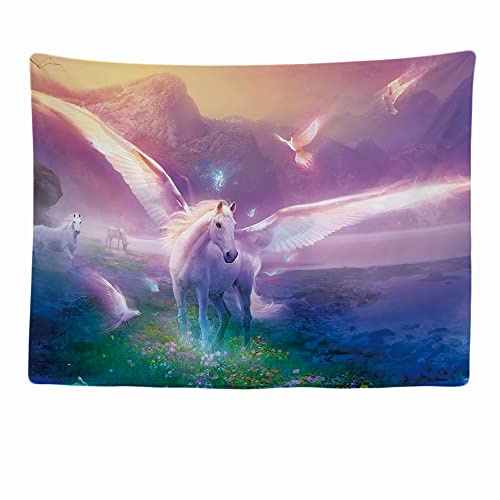 Ulticool - Appeso a Parete Decorazione - Unicorno Cavallo Ali Unicorn - 200 x 150 cm Grande Murale Manifesto - Accessori Casa Soggiorno Camera da Letto Soffitto