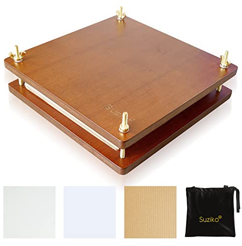 Suziko Blumenpresse-Blumenpressen-Kit mit Aufbewahrungsbeutel, großes hölzernes Blumenpressen-Kit - DIY Kunst und Handwerk Kit 6 -Layer, Holzblumenpressen-Kit für