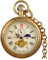 VIGOROSO Herren Vintage Vollkupfer Handaufzug Mechanische Sekunde & 24 Stunden Sub-Zifferblätter Taschenuhr in Box, Bronze & Blau, Vintage, V060